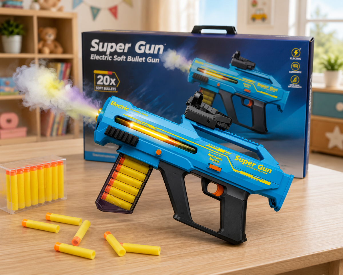 Soft Foam Dart Gun for Kids — Super Blaster with Shell-Ejecting Action