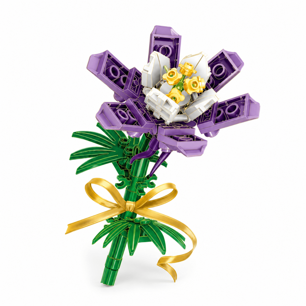 Purple Bouquet Building Blocks — 72-Piece Everlasting Flower Build Kit