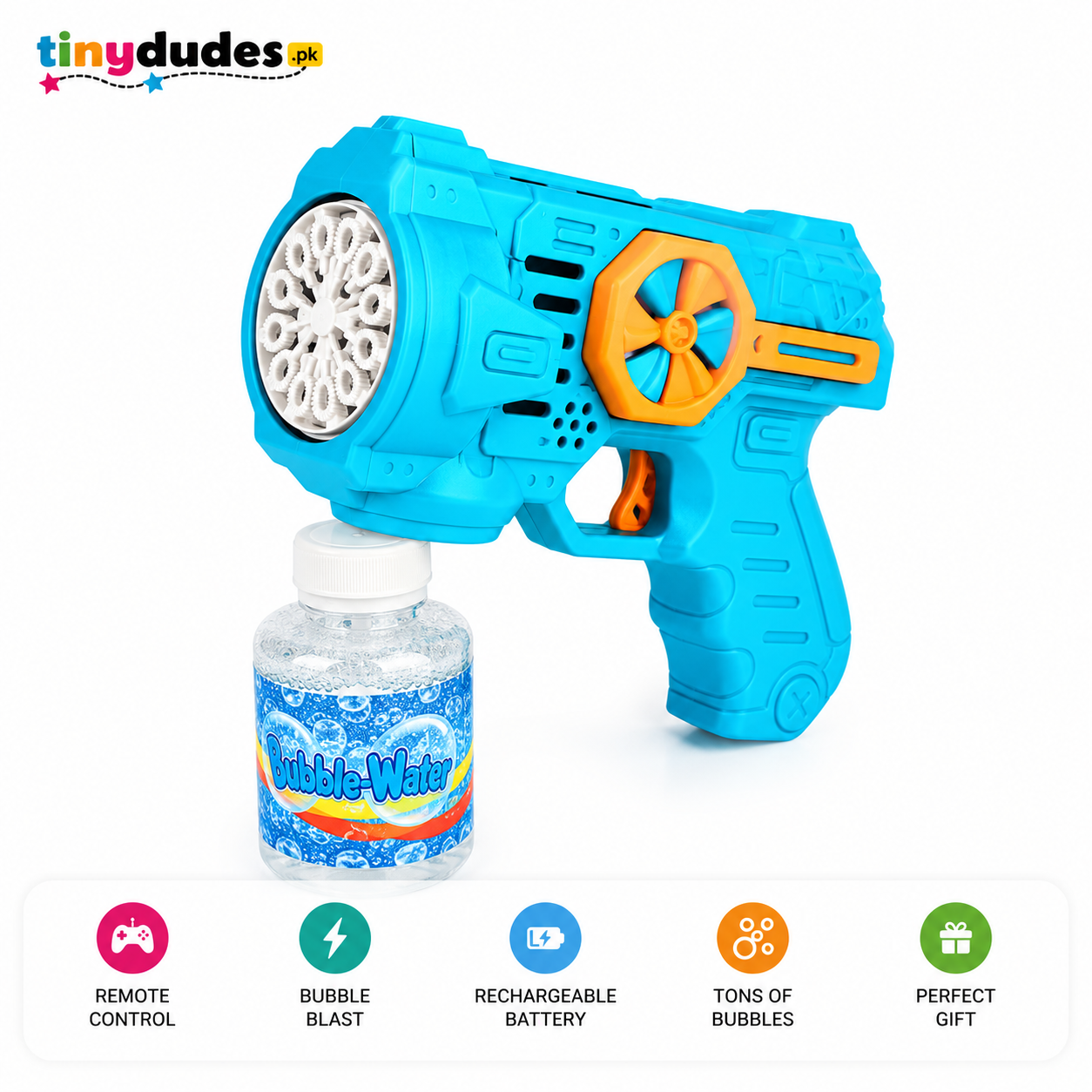 Auto Bubble Blaster Gun — LED-Lit Electric with Solution Included