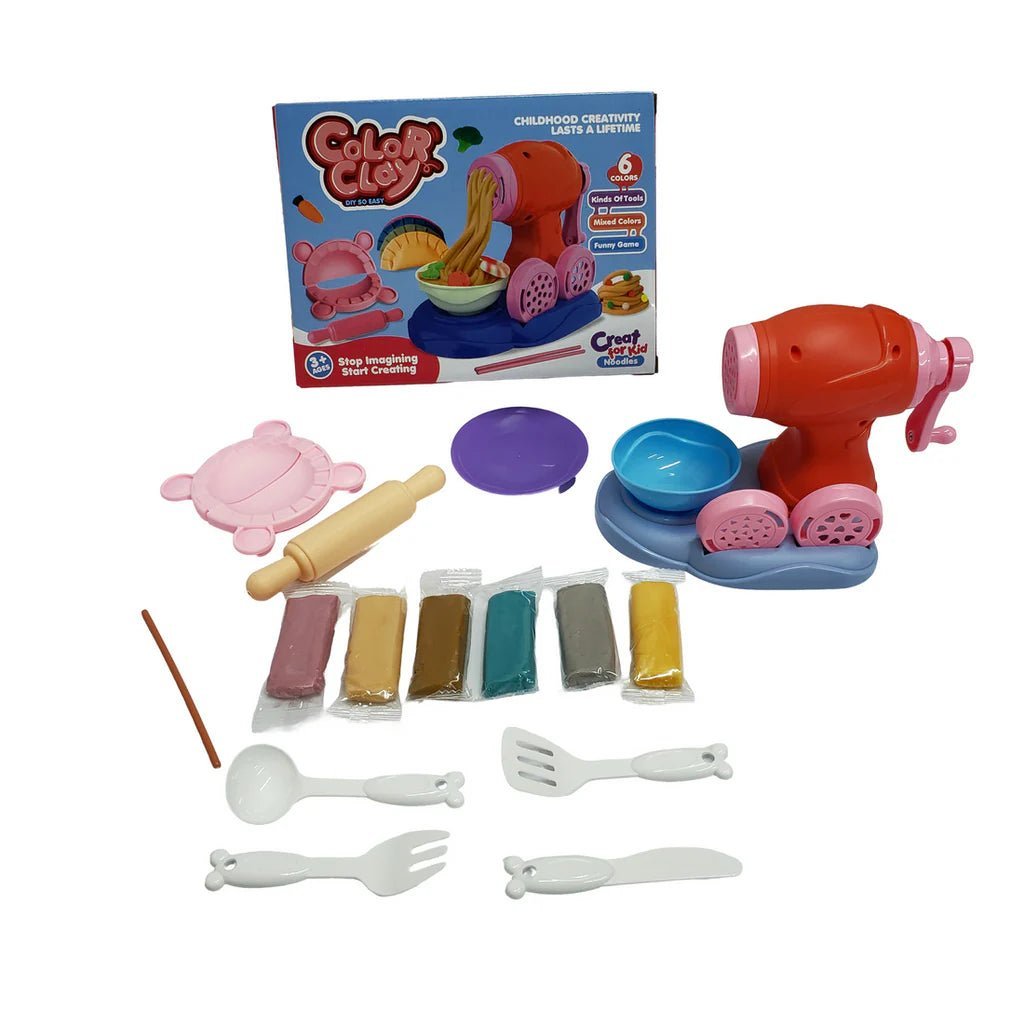Playdough Noodle Maker Machine — Colour Clay Set with 6 Shades