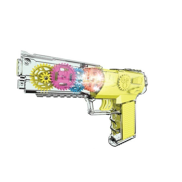 Clear-Body Blaster Gun with Whirling Rainbow Gears & Sound