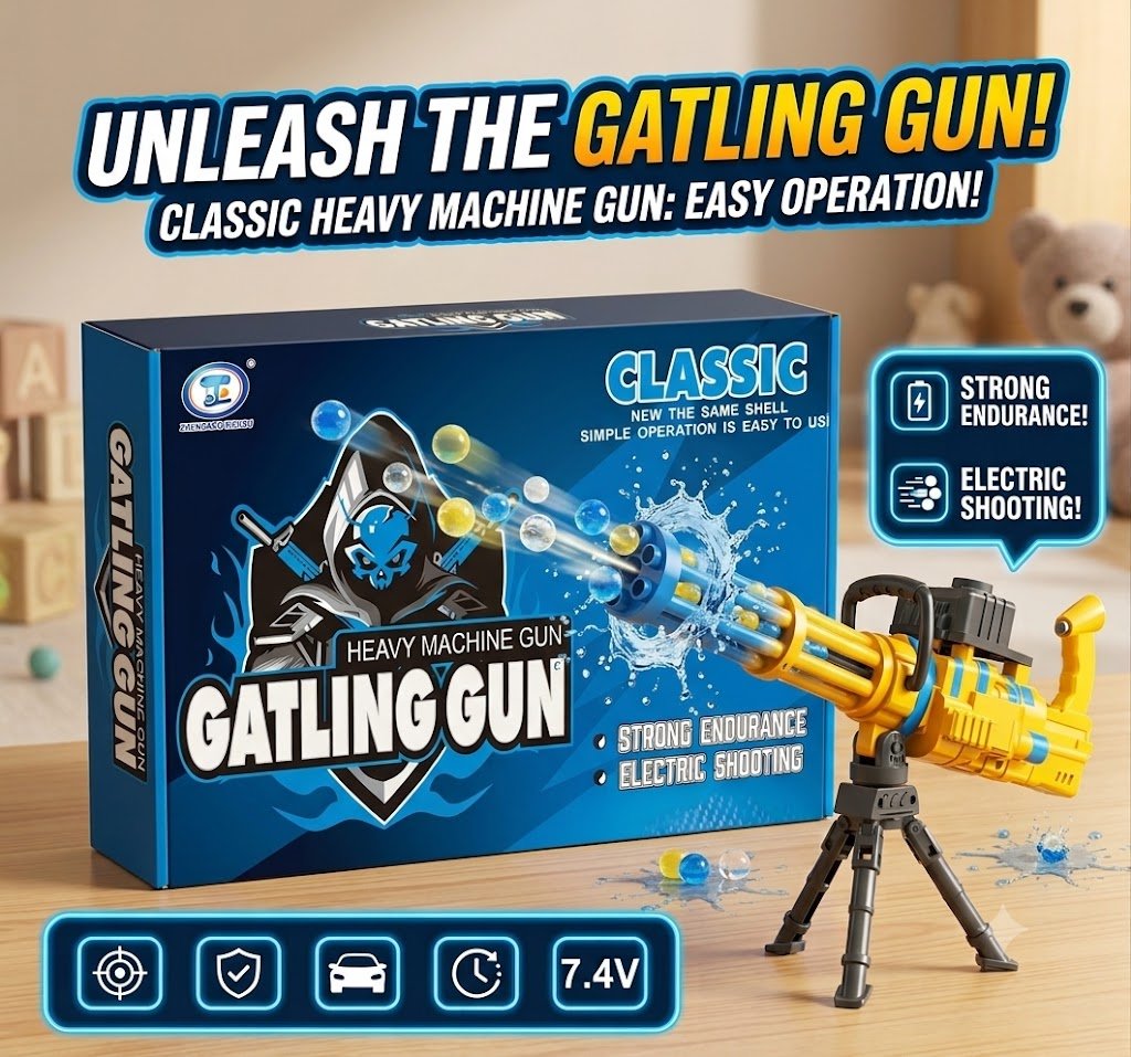 Gatling Gel Blaster — Heavy-Duty Rapid-Fire Battle Gun